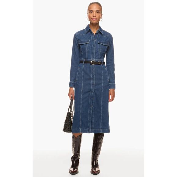 7 For All Mankind Luxe Denim Dress - Picture 1 of 9